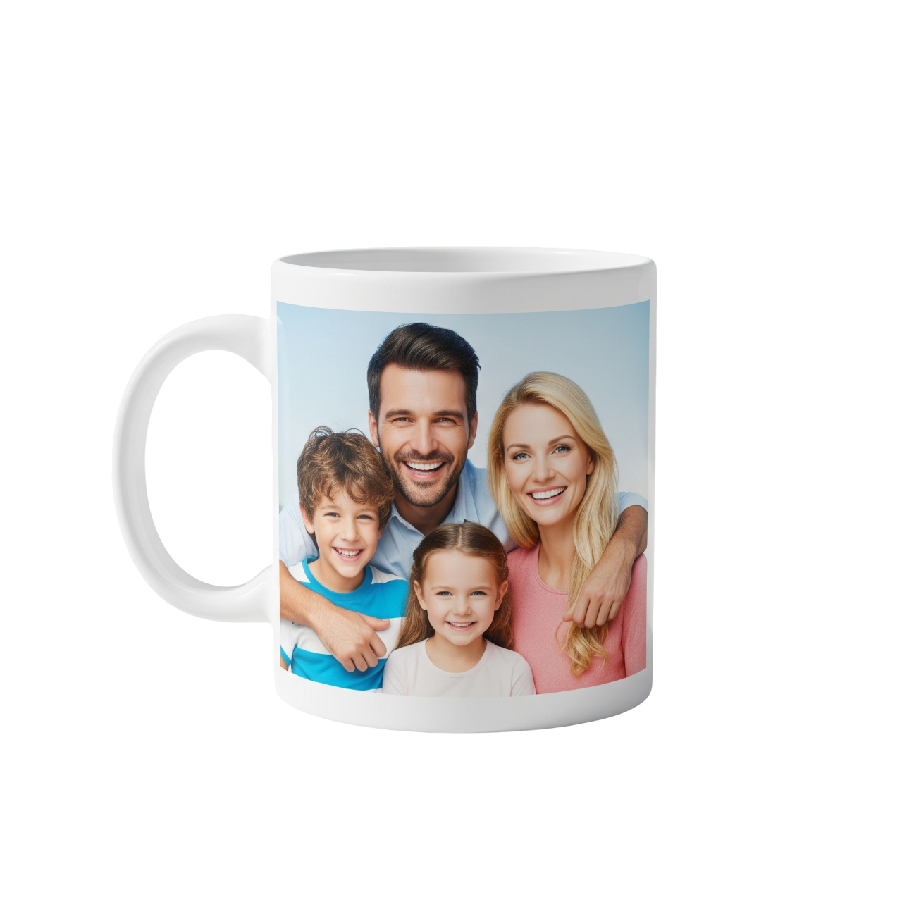 Exemplo de caneca com foto de familia